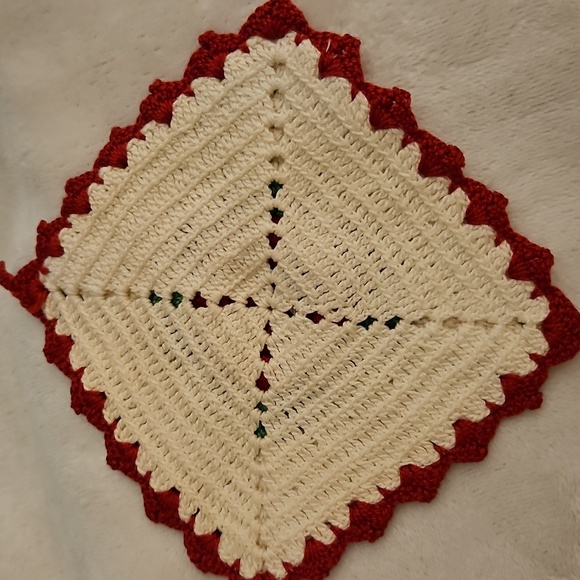 Vintage Hand Crochet Floral Granny Pot Holder - Picture 7 of 7